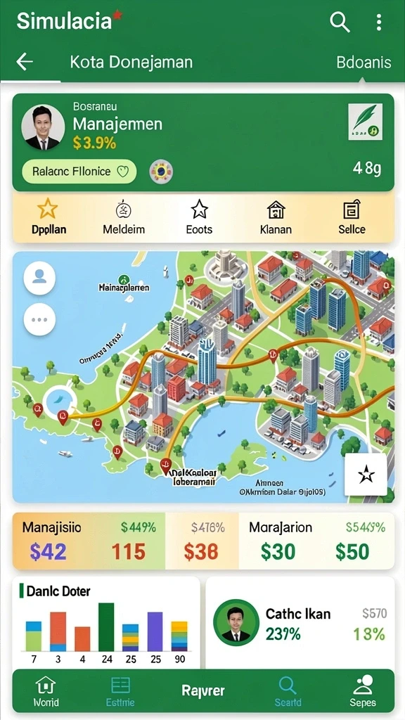 Berbagai mode permainan yang tersedia untuk dipilih.