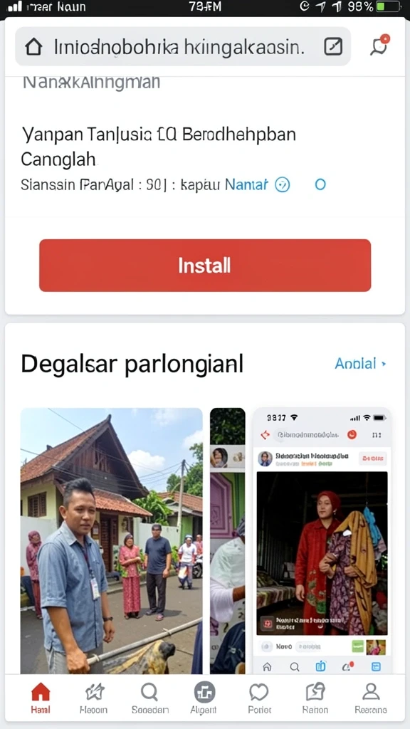 Deskripsi tampilan mode permainan yang interaktif.