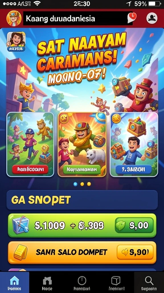 Tampilan menu utama yang menarik dan intuitif.