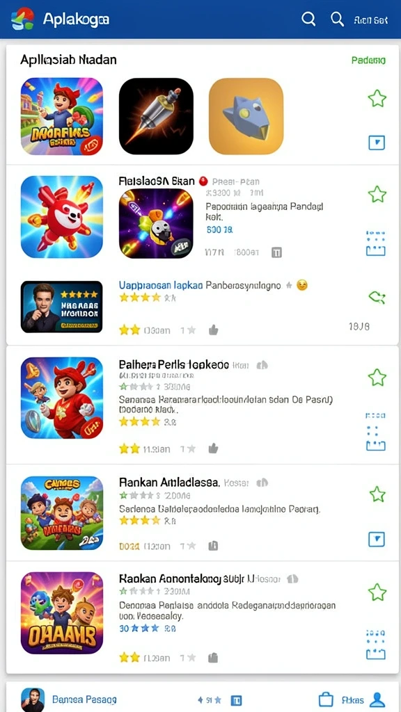 Beragam permainan dan tantangan seru untuk semua pengguna.