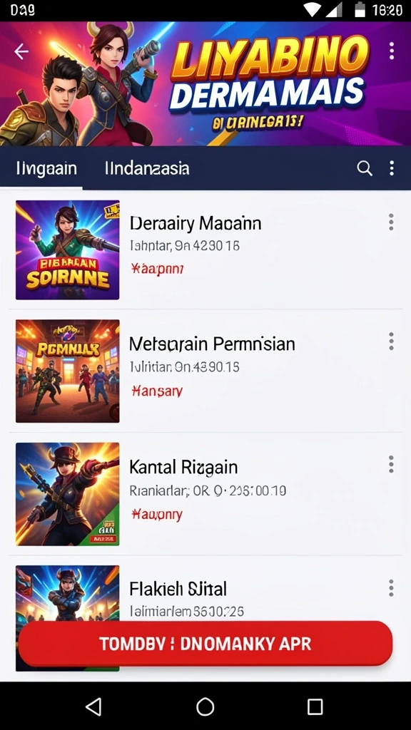 Beragam tema permainan yang menarik.